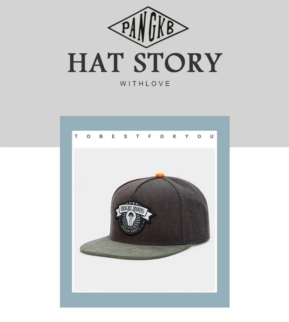 PANGKB Brand BRIGHT MINDS CAP fashion gray hip hop Street dance snapback hat for men women adult outdoor casual sun baseball cap