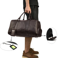 Natural Cowskin Travel Bags Waterproof Men's Leather Overnight Bag Handbag For Plane Luggage Men Male Weekend Bag Business 55cm