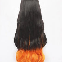 Wholesale 100cm Long Curly Black&Orange Mixed Demon Slayer Kamado Nezuko Wig Synthetic Anime Cosplay Wigs