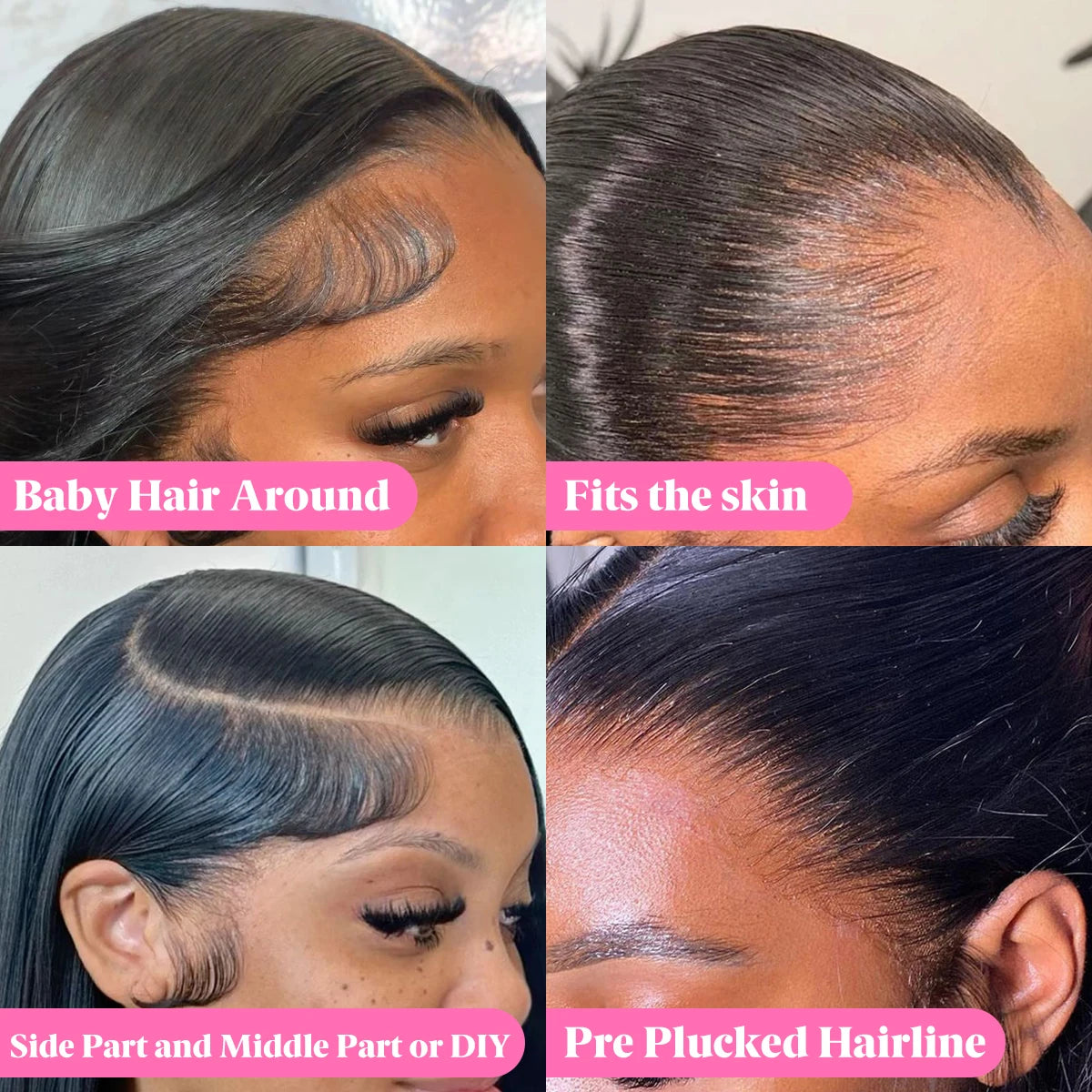 Wholesale 13*4 Premium Lace Long Straight Heat-Friendly Synthetic Glueless Lace Front Wigs High Temperature Fiber for Women