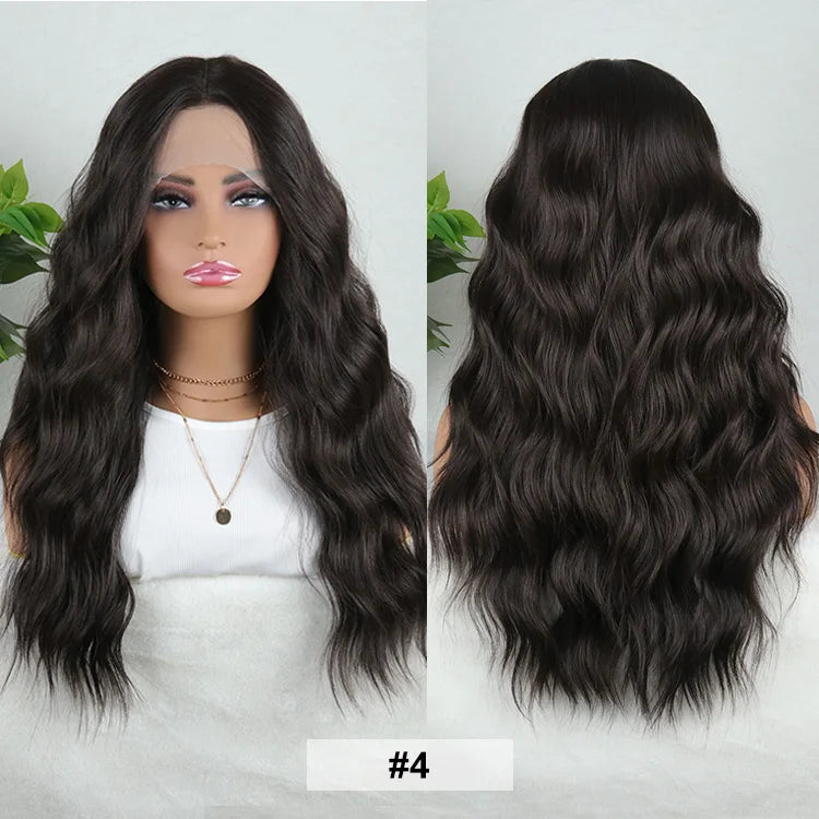 Julianna Lace Front Wig Highlight Ombre Colored Natural Hairline Heat Resistant Body Loose Deep Wave Synthetic Lace Frontal Wig