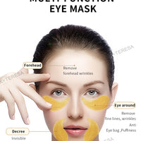 24K Gold Eye Patches Korean Collagen Firming Tender Eye Care Hydrogel Relax Seaweed Green Eyes Mask Moisturizing Hydrating