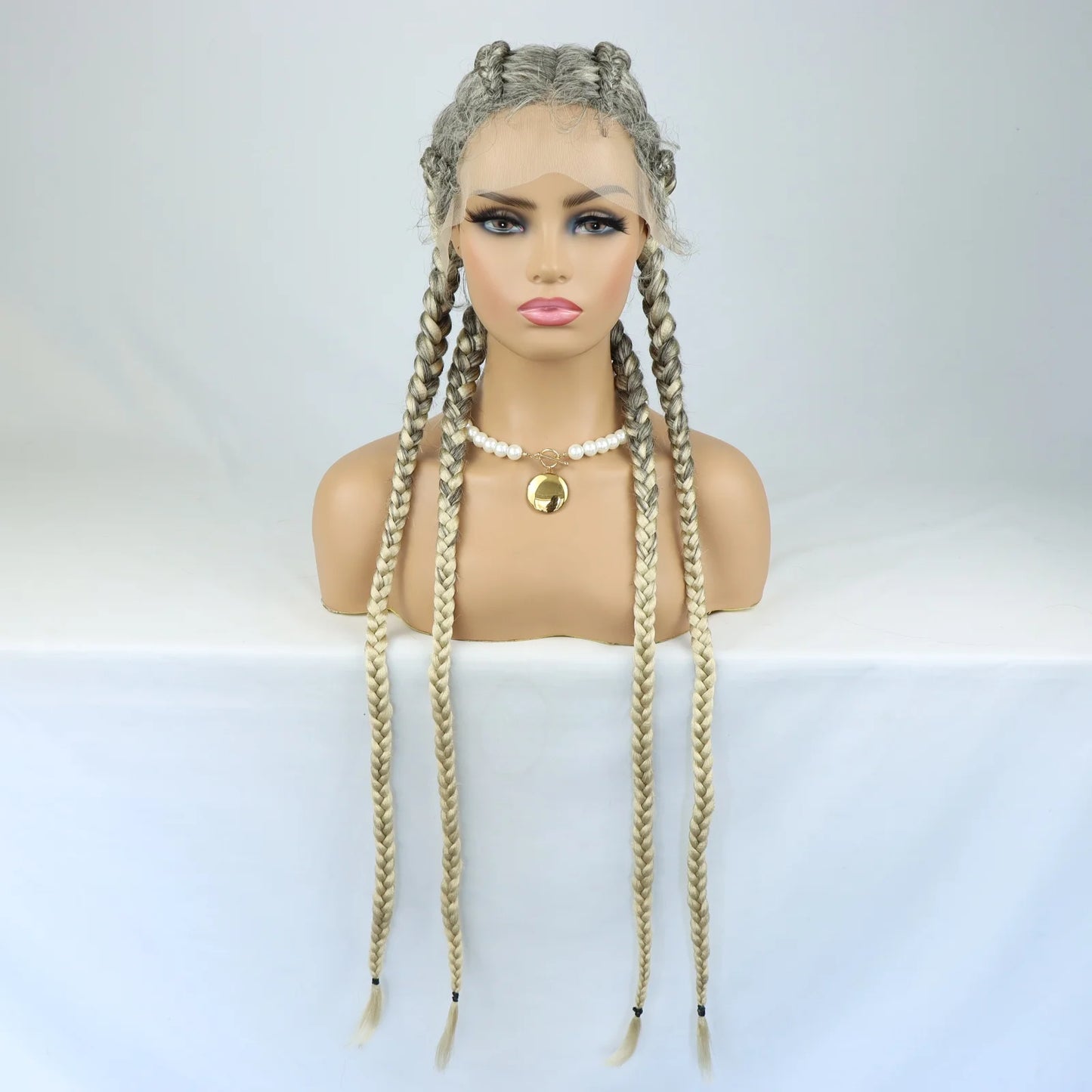 Long Headband Synthetic Braided Wigs With Curly Faux Locs Crochet Braiding Hair Dreadlocks Wrap Wigs for Black Women