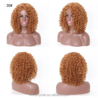 Fast Shipping in Stock  Kinky Curly Wig for Black Synthetic 16inch 1B/33 Black Purple Ombre Short BOB Wig Fior Black Women