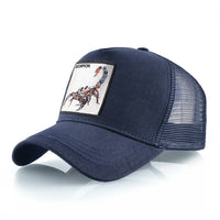 K Four Season Men's Trucker Caps With Scorpion Patch Snapback Hip Hop Baseball Cap For Women Adjustable Unisex Baseball Hats