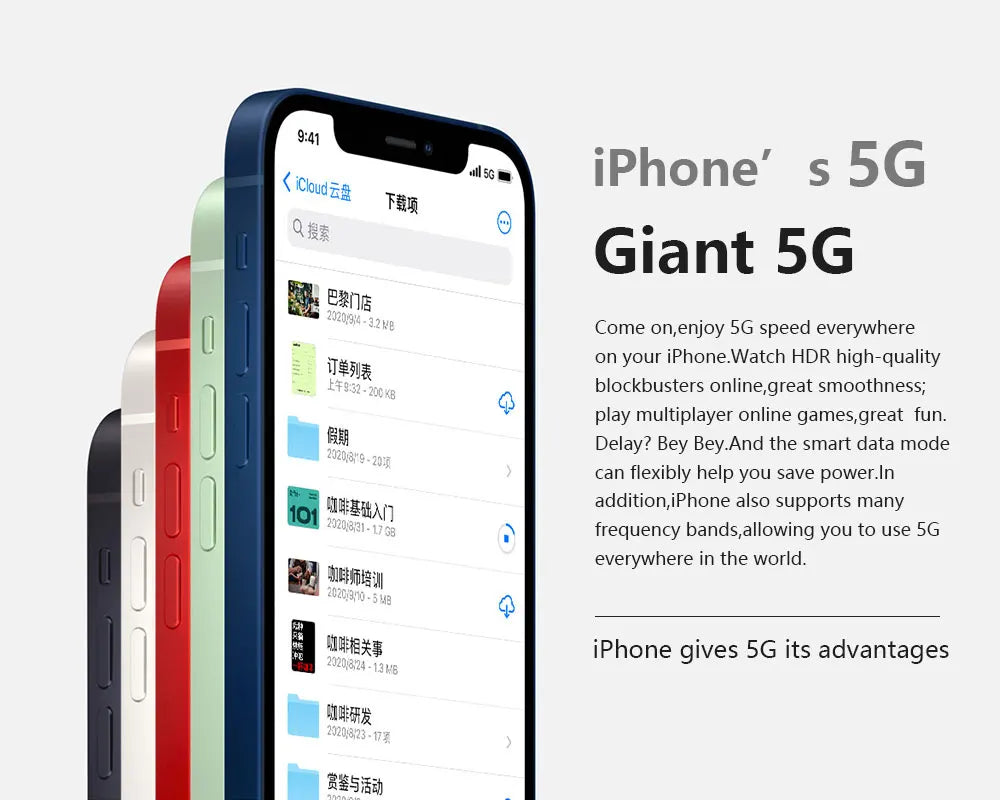 Original CN&US Version iPhone 12 5G 6.1" Super OLED RAM 4GB ROM 64/128/256GB A14 Bionic Face ID NFC Genuine iPhone12 2Sims&1sim