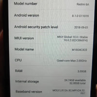 Xiaomi Redmi 6A Smartphone 5.45'' Full Screen AI Face Helio A22 Processor google play used phone
