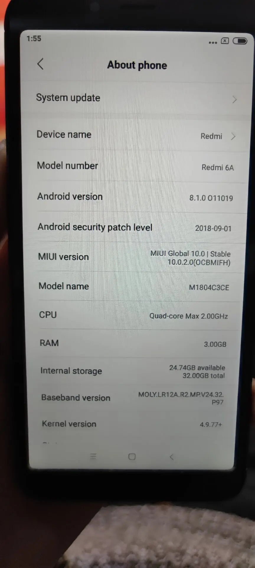 Xiaomi Redmi 6A Smartphone 5.45'' Full Screen AI Face Helio A22 Processor google play used phone