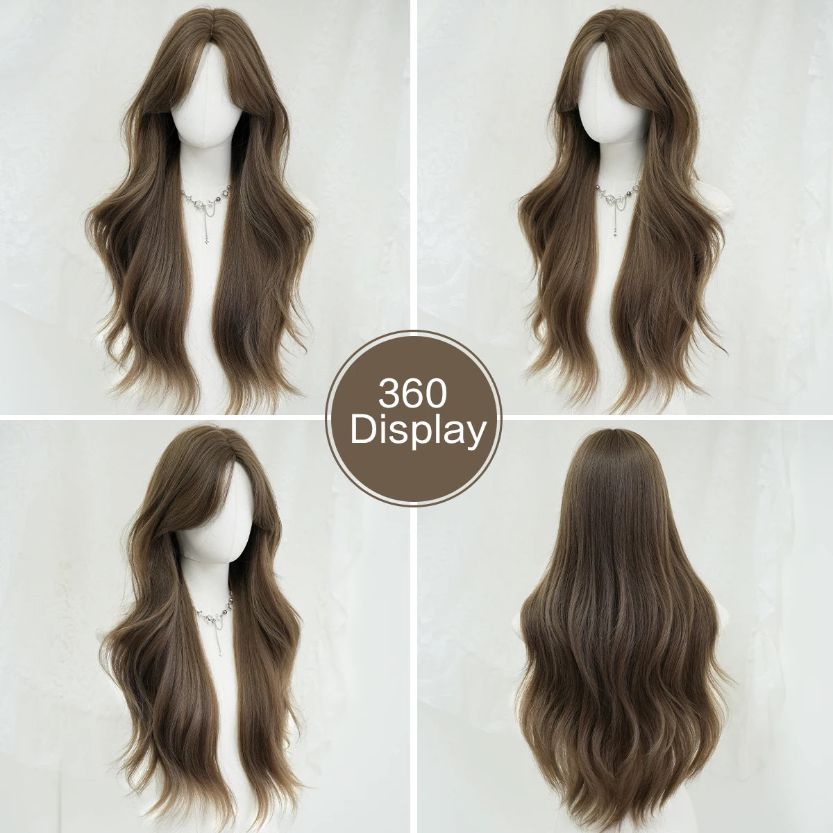 30 Inch Extra Long Brown Curly Middle Parted Synthetic Matte Hair Wig for Women Heat Resistant   Temu Hot Sale