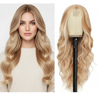 13x4 HD Lace Front Wig 26 Inch Heat Resistant Synthetic Wig - Middle Part Long Curly Hair for Women, Daily Use & Party Wear