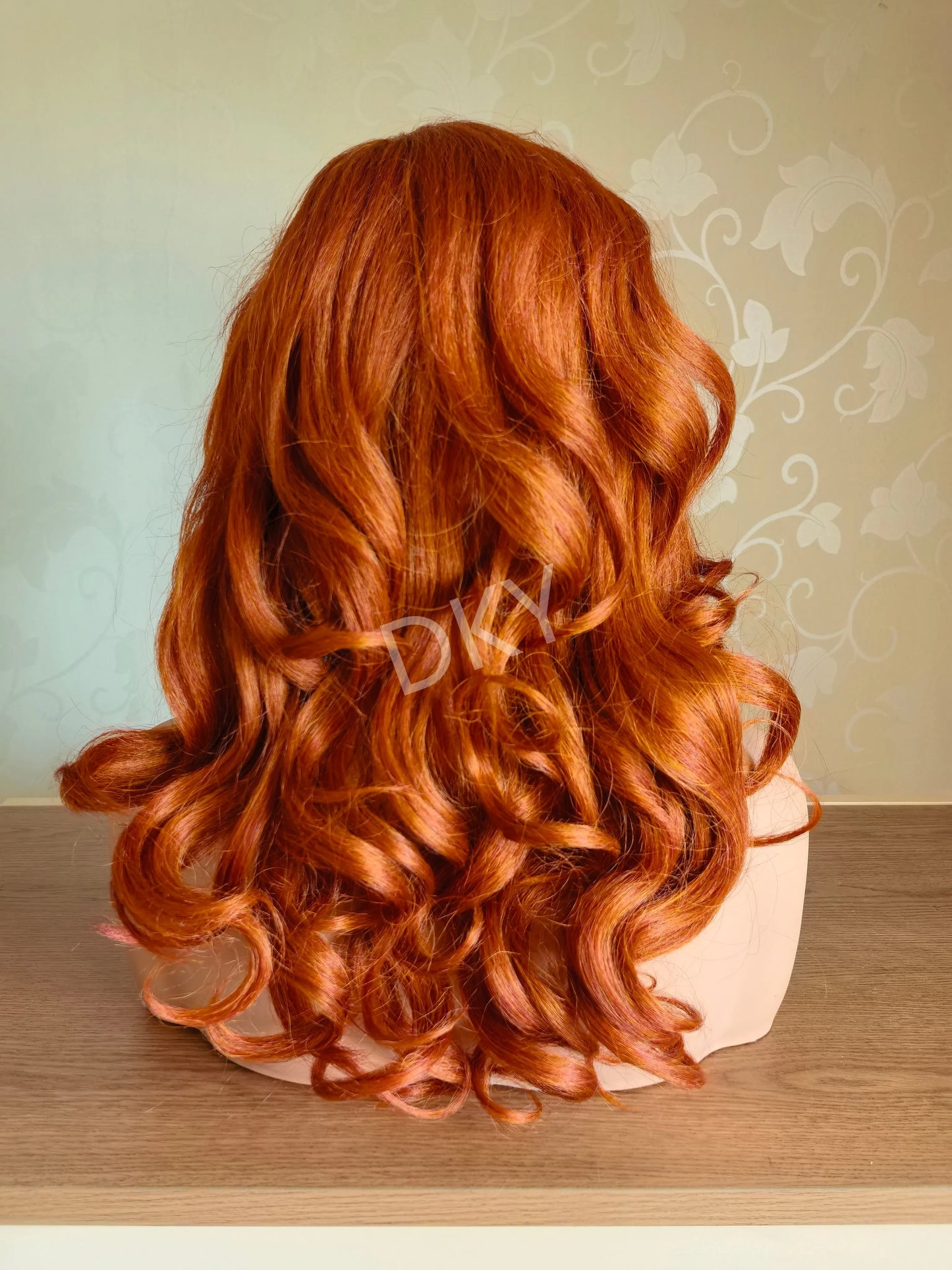 Small T-part Lace Front Natural Hairline Wig Elegant High Temperature Fiber Synthetic High Quality Orange Yaki Big Curly Wigs