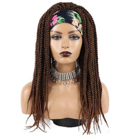 Long Headband Synthetic Braided Wigs With Curly Faux Locs Crochet Braiding Hair Dreadlocks Wrap Wigs for Black Women