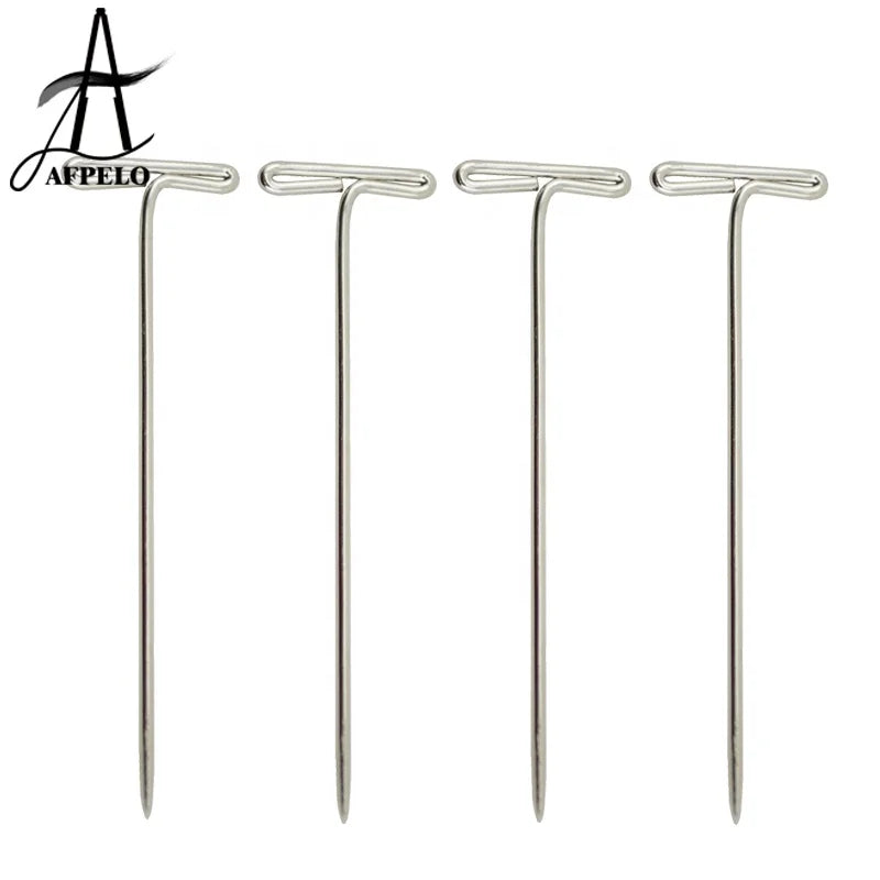 T Pins Clips for Wig Fix on Canvas Block Head Mannequin Head Toupee Modeling T Shape Weaving Needles