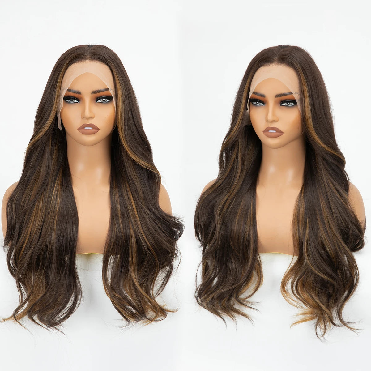 Wholesale 13*4 Premium Lace Long Straight Heat-Friendly Synthetic Glueless Lace Front Wigs High Temperature Fiber for Women