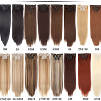 Alileader Synthetic Hair 16 Clip In Hair Extension Clip For Women 6Pcs/Set Hair Extension Clip In Ombre Fake Hairpiece Long Wavy