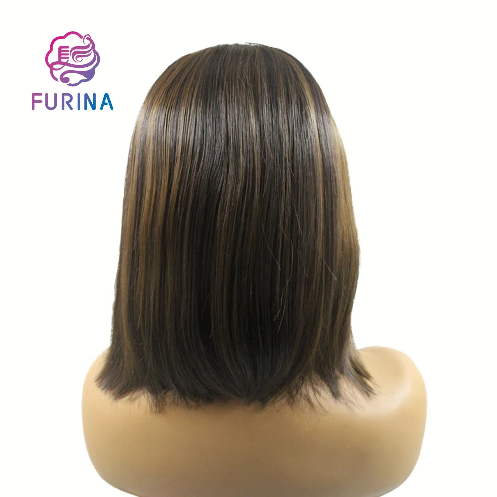 Furina Wholesale Natural Fiber Synthetic Wigs Mono Silk Top Jewish European Wig Special Color for Black Women