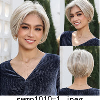 New Arrival High Quality Transparent Lace Synthetic Fiber Monofilament Mono Lace Wigs for Women Heat Resistant White Wig