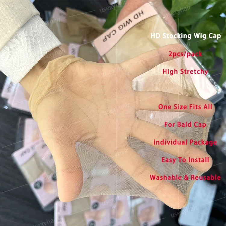 Custom LOGO Ultra Sheer Nylon Wig Caps Hd Lace Wig Cap Private Labels Fits Naturally to the Skin Wig Caps Wholesale