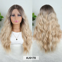 Julianna Lace Front Wig Highlight Ombre Colored Natural Hairline Heat Resistant Body Loose Deep Wave Synthetic Lace Frontal Wig