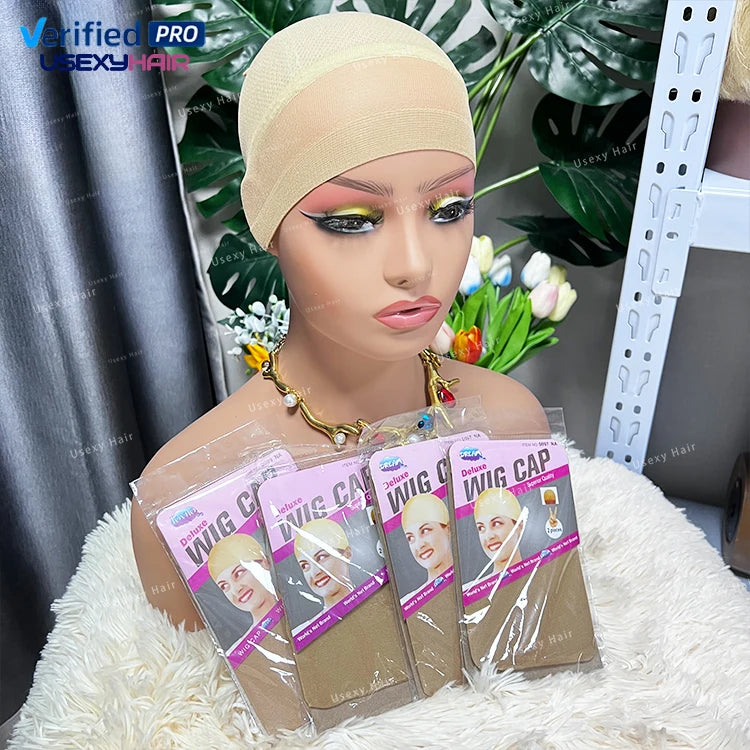 OEM Custom Ultra-Thin HD Nylon Wig Cap Invisible Sheer Stocking Cap for Lace Wigs Adjustable Size HD Wig Cap for Hair Extension