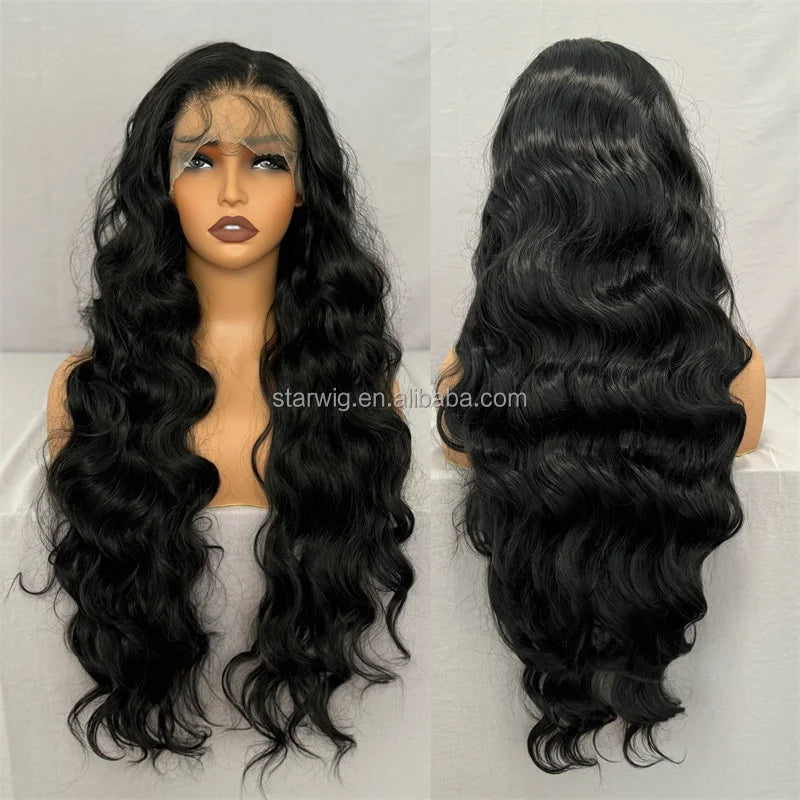 Hot Selling Pre Plucked Hairline 613# Kinky Straight Heat Resistant Glueless Synthetic Lacefront Wig for Black Womens Daily Use