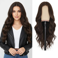 13x4 HD Lace Front Wig 26 Inch Heat Resistant Synthetic Wig - Middle Part Long Curly Hair for Women, Daily Use & Party Wear