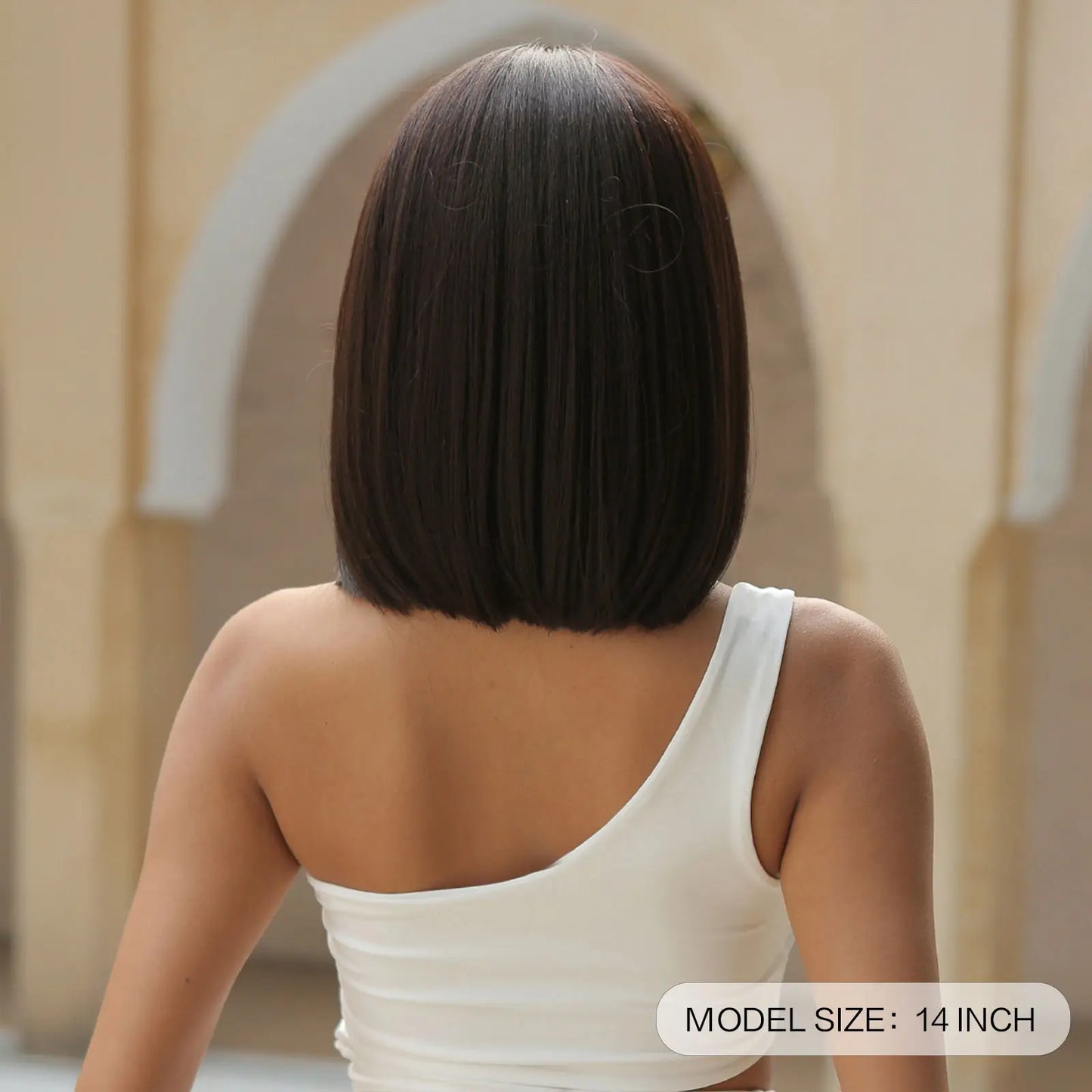 Anxin Factory Direct Sales Synthetic Wig Black Brown Straight Short Bob Daily Wig