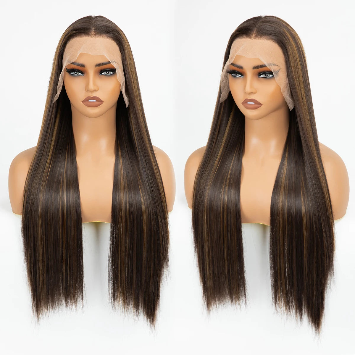 Wholesale 13*4 Premium Lace Long Straight Heat-Friendly Synthetic Glueless Lace Front Wigs High Temperature Fiber for Women