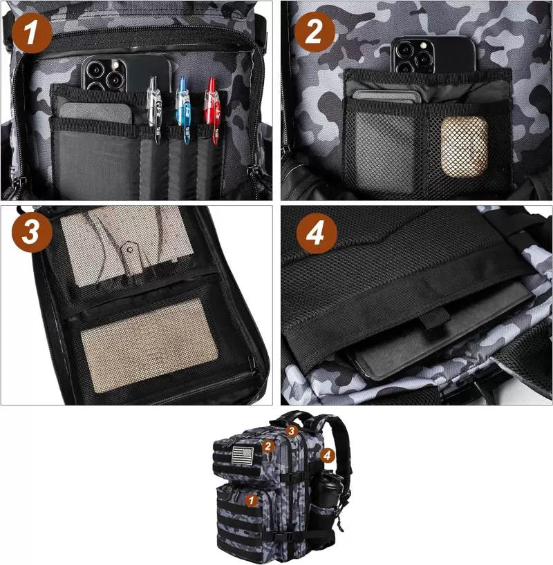 Outdoor 3P Tactical Backpack Multi-Functional with Kettle Bag Large Capacity Outdoor Camping Waterproof Sport Climbing Backpack