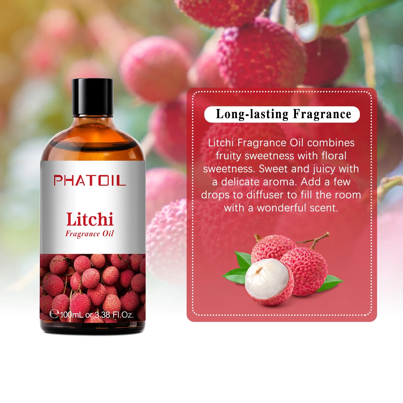 PHATOIL 100ml Aromatherapy Fragrance Oil Coconut & Vanilla Strawberry Cherry Lemon 1/2/3pcs Aroma Oil For Diffuser Candle Making