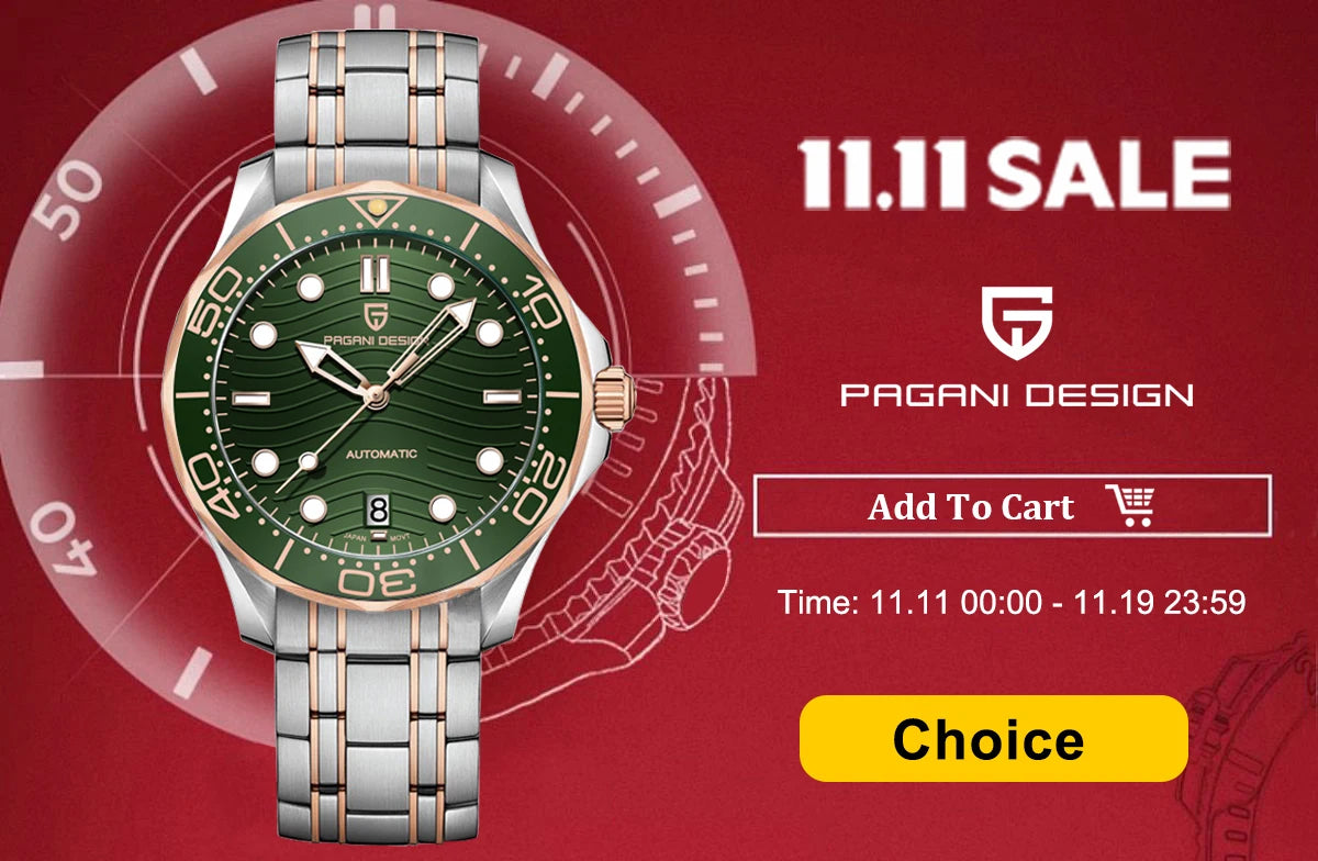 PAGANI DESIGN DD36 Men's Watches Rose Gold Luxury Automatic Watch For Men Mechanical Wristwatches Sapphire Mirror Clock Gift Man