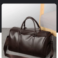 Retro New Short Trip Bag Large Capacity Sports Motorcycle Training Pu Waterproof Leisure Fitness Bag