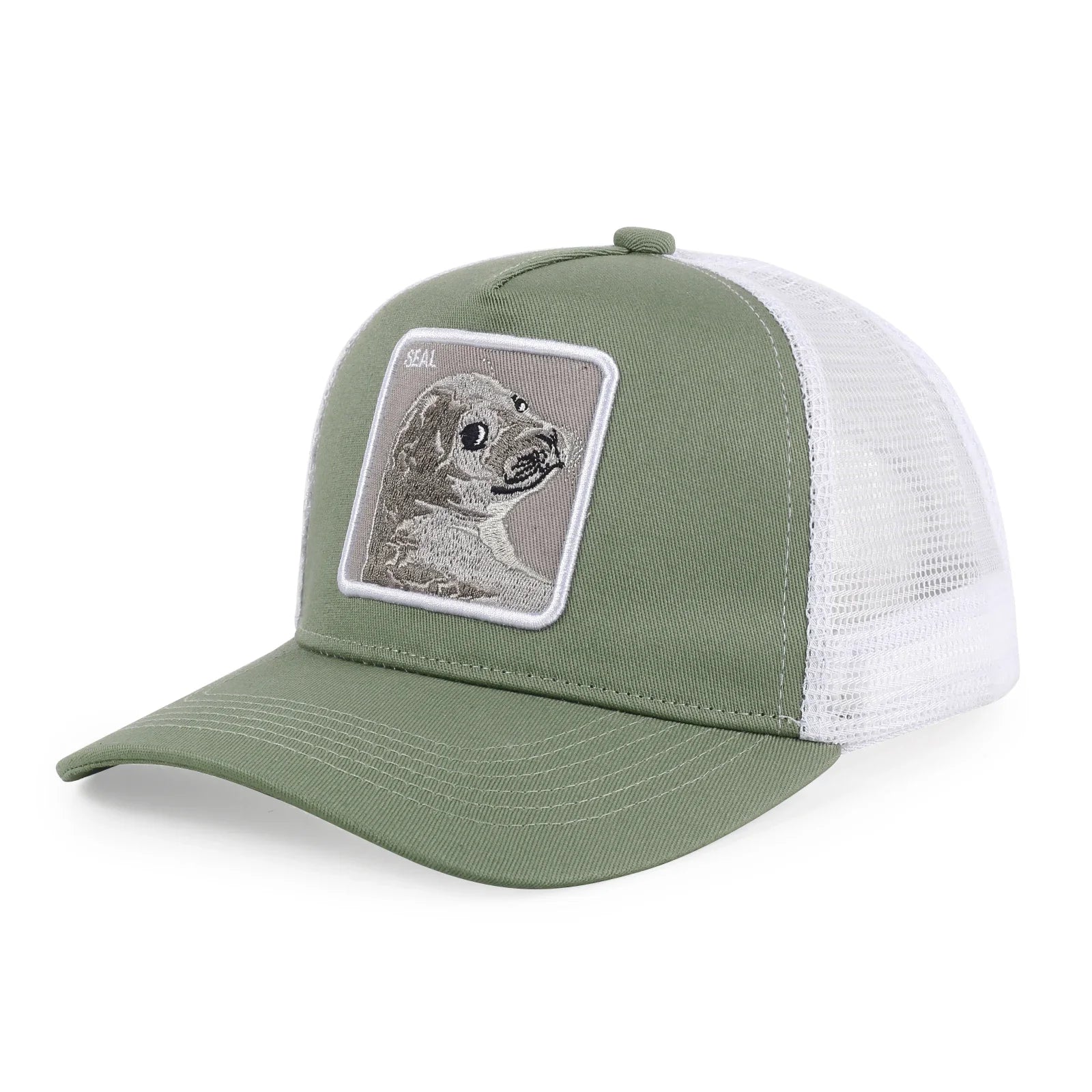 Men's Cartoon Animal Embroidered Baseball Caps Male Snapback Mesh Hats Hip Hop Caps for Men Female Outdoor Mesh Sun Hat