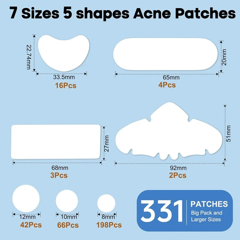 331 Patches Large Pimple Patches Hydrocolloid Acne Patch Skincare Blemishes Zit Breakouts Bandages Big Spot Covers for All Skin