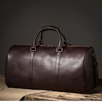 LUOKIR High Quality Men's Travel Bag Genuine Leather Luxury Luggage Bag Women's Weekend Duffle Bag Vintage Business Handbag