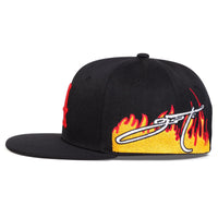 Unisex A Letter Embroidery Side Flame Hip-hop Hats Spring Autumn Adjustable Casual Snapback Baseball Caps Outdoor Sunscreen Hat