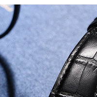 Fashion Mens Watches Top Brand Luxury Genuine Leather Strap Quartz Men's Watch Business Casual Date Chronograph Watch Men