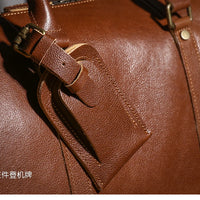 LUOKIR High Quality Men's Travel Bag Genuine Leather Luxury Luggage Bag Women's Weekend Duffle Bag Vintage Business Handbag