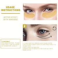 60Pcs 24K Gold Moisturizing Eye Mask Relieves Eye Fatigue and Nourishes Eye Circles Collagen Crystal Eye Mask