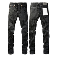 2025 Jeans Man's High Street Blue Ripped Distressed Skinny Jeans Low Rise Denim Trousers Fashion Repair Pants 9003