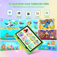 Kid Tablet 10 Inch Android 15 Octa Core 14GB RAM 64GB ROM 128GB Expandable 5000mAh WiFi Bluetooth Children's Gift Kids Software
