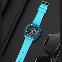 LOQNCE Sports Watches Fashion Men Watches 50m Waterproof Rectangle LED Big Dial Display Digital Watches LED Wristwatches Men