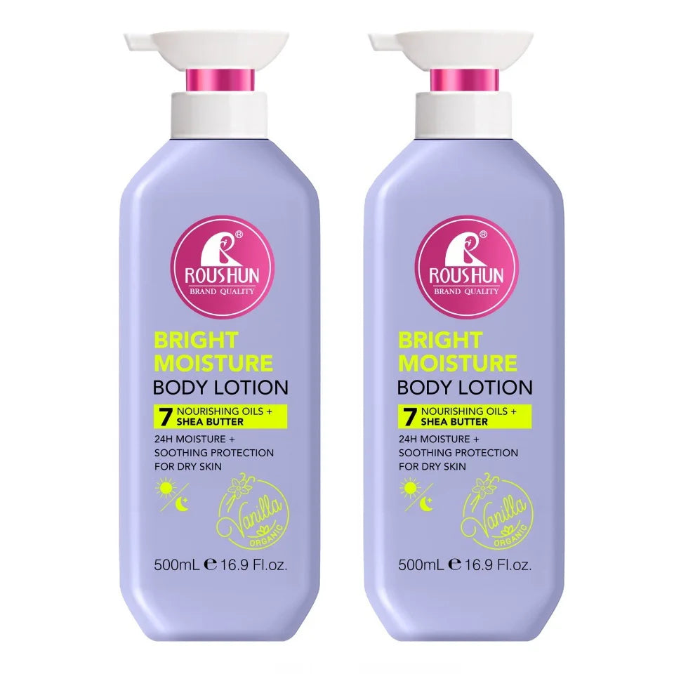 500ml ROU SHUNMultivitamin+Shea Butter Body Lotion Moisturizing Skin Beauty Body Lotion Fragrance  Non-Greasy Large Capacity