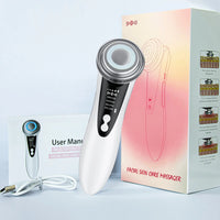 7 in 1 EMS Facial Massager with LED Light Vibration Hot Compress Skin Care Face Beauty Instrument Lifting Device Skincare