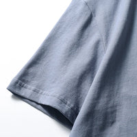 2025 Summer New American Retro Short Sleeve O-neck Solid Color T-shirt Men's Fashion 100% Cotton Washed Casual Terry Cloth Tops