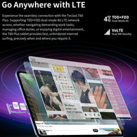 Teclast T60 Plus Tablet 12" 90Hz 2K Display Android 14 MTK G88 Octa-Core Max 16GB RAM 128GB ROM Widevine L1 4G LTE GPS 8000mAh