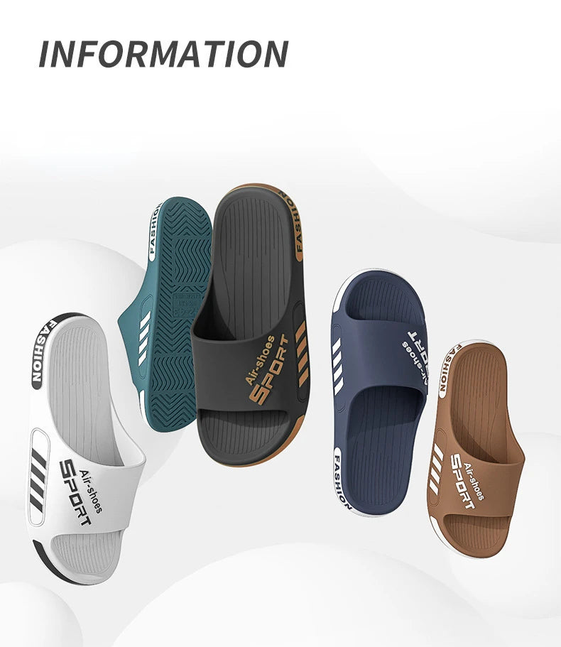 Fashion Men's Slippers Soft Sole Non-slip Men Flip Flops Comfortable Large Size Outdoor Beach Sandals Man Home Bathroom Slippers