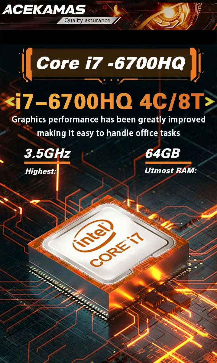 ACEKAMAS 16" Portable Gaming Laptop intel Core i7-6700HQ GTX 1060 IPS Windows 11 Laptops Computer 16GB DDR4 1TB SSD Notebook PC