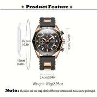 Fashionable And Popular Men'S Business Silicone Sports Watch, High-End Automatic Calendar Large Dial Quartz Wristwatch for Men.