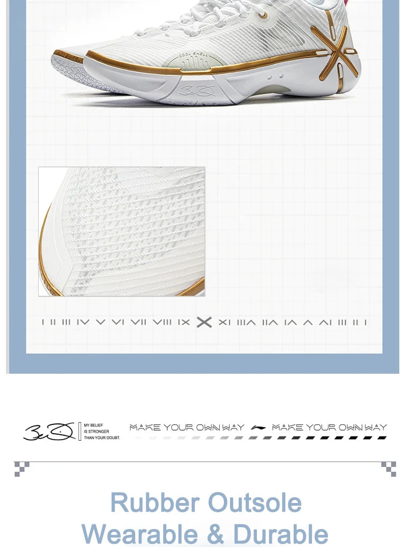 Li-Ning Men's WADE SHADOW 6V2 On Court Basketball Shoes BOOM Cushion Wearable Sport Shoes LiNing Stable Support Sneakers ABPV021